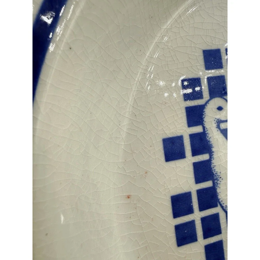 Vintage 80s 90s Mount Clemens Pottery Blue Geese Goose Pie Plate